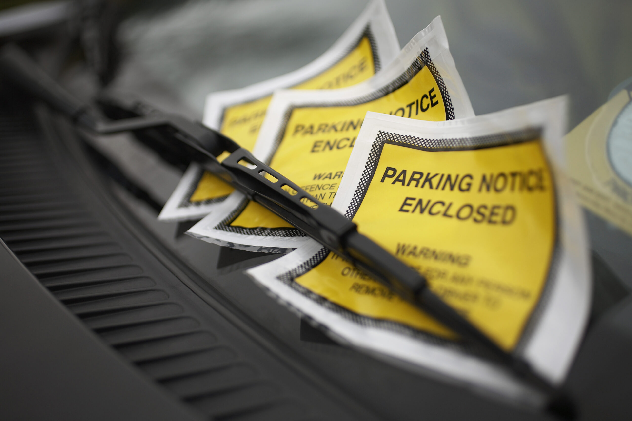 parking fine on a windscreen