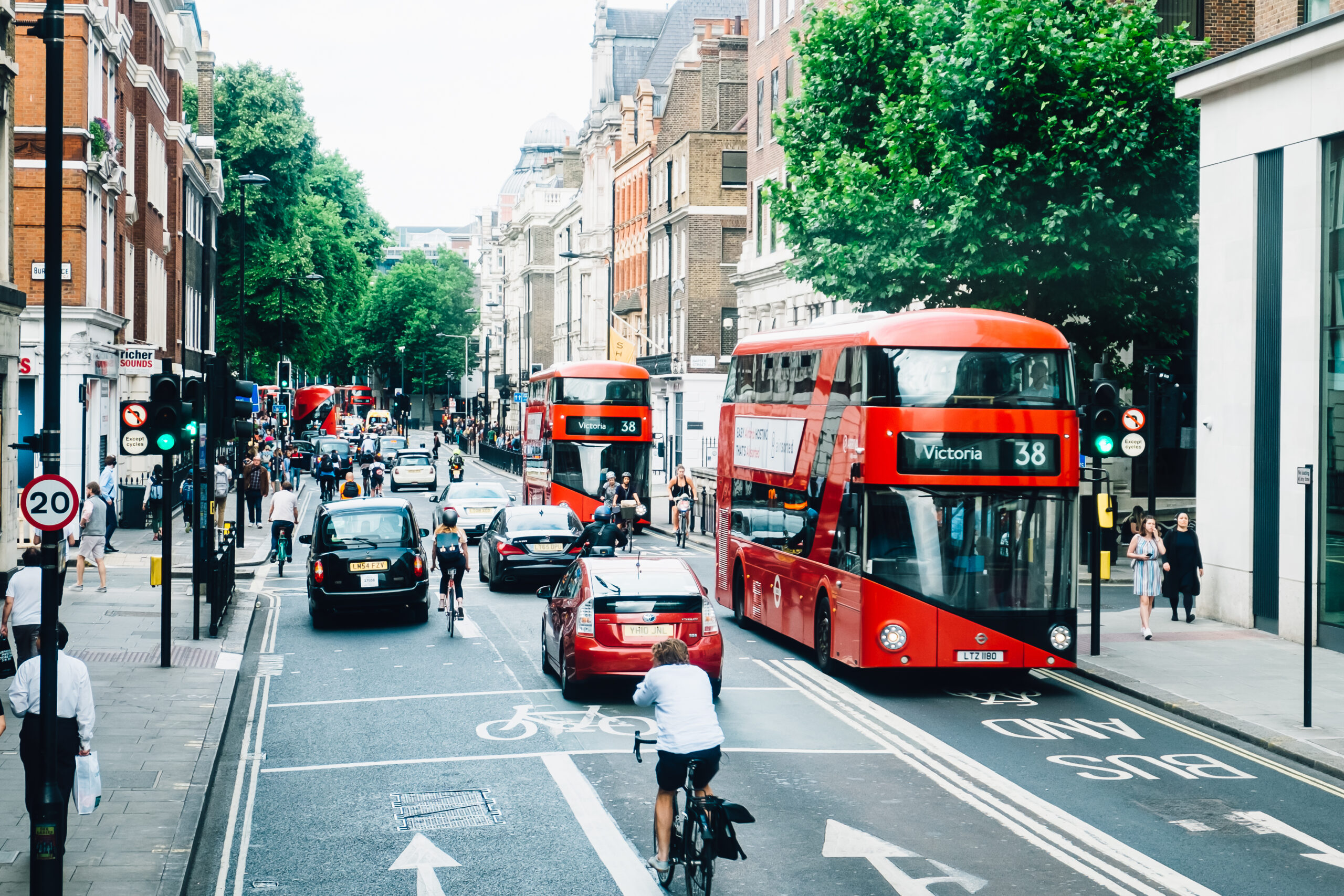 cyclists on a road in London