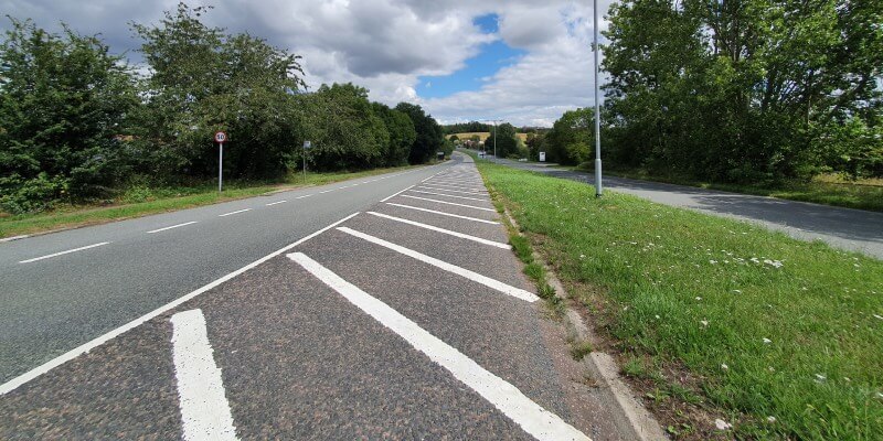 Empty view of a UK single carriageway